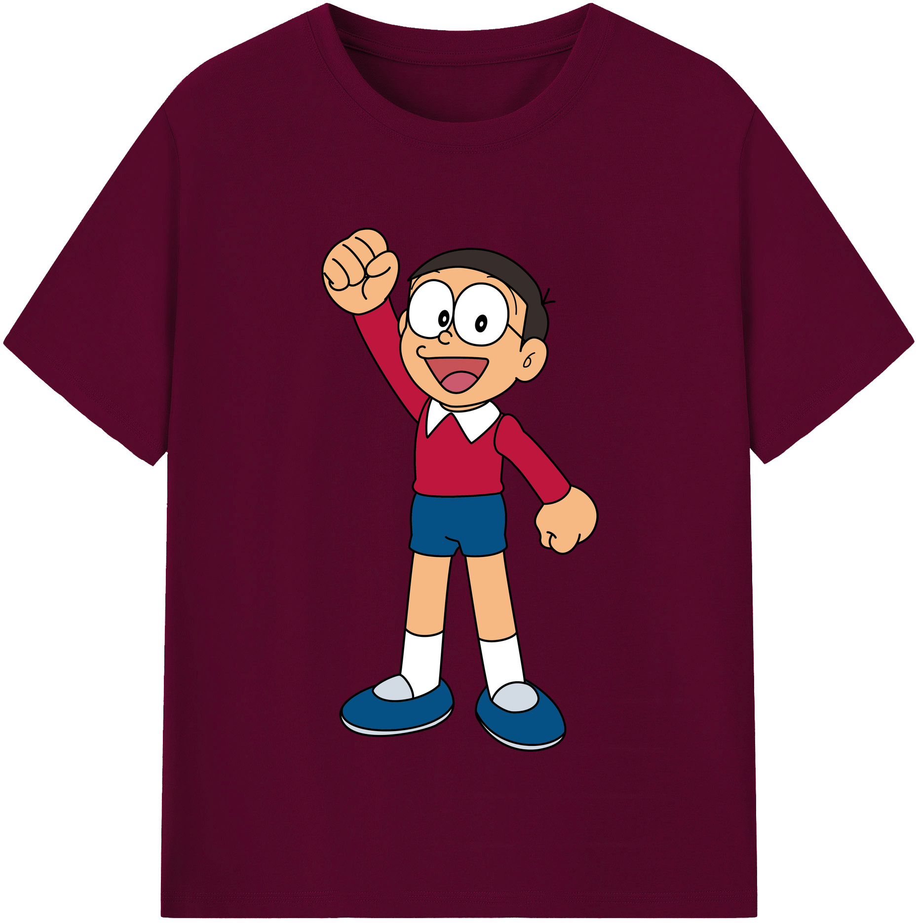 （画像用） ドラえもん 野比 のび太 Doraemon Nobita Nobi レディースカジュアルプリントTシャツ（綿100％）